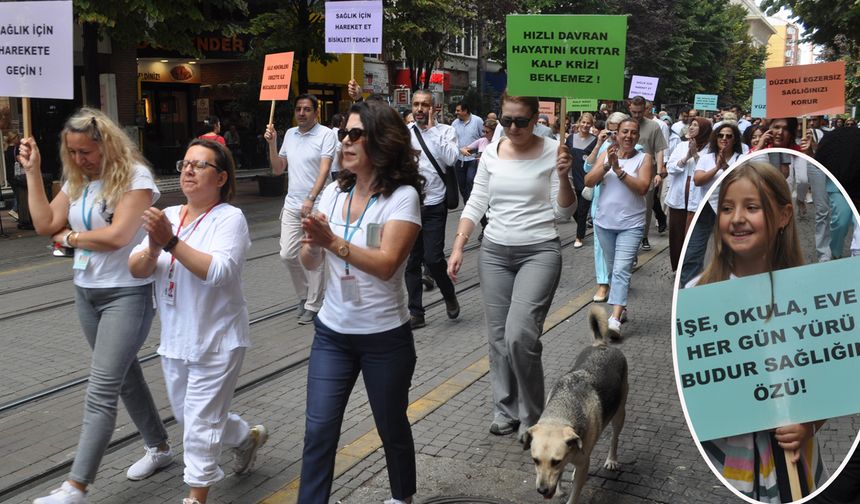 Halk sağlığı için yürüyüşe katıldılar