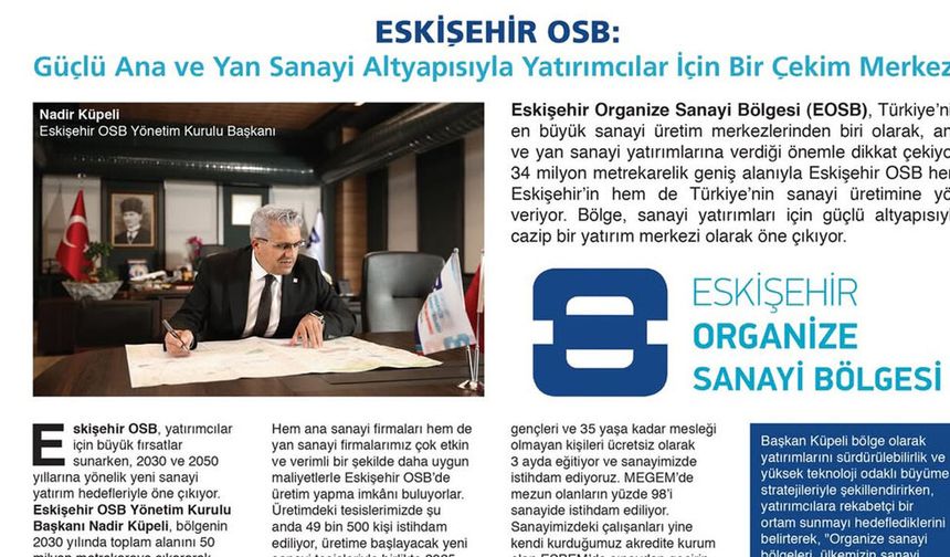 Eskişehir OSB: Yatırımcılar İçin Çekim Merkezi