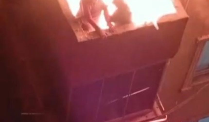 2 kadın 1 bebek balkonda yanarak can verdi
