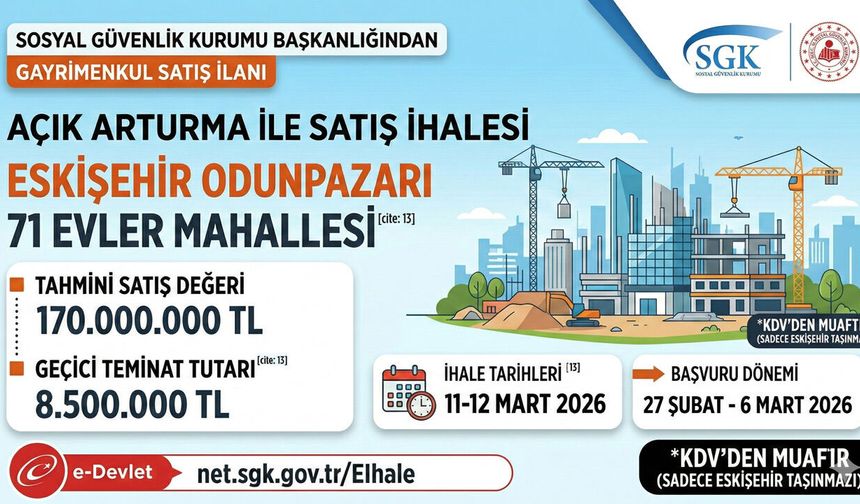 SGK Eskişehir'de Dev Arsa Satışı İçin İhaleye Çıkıyor