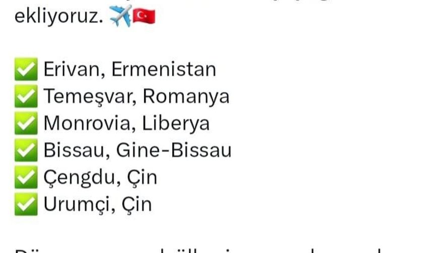 THY Genel Müdürü Bilal Ekşi 6 yeni rotayı duyurdu