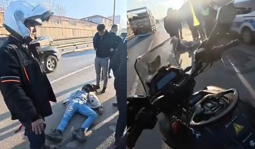 Kuryeye arkadan çarpan aracın kaçtığı iddiası