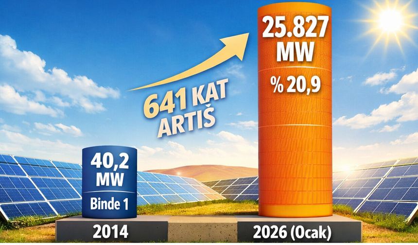 Türkiye'nin güneş enerjisi kurulu gücü 25 bin 827 megavata ulaştı