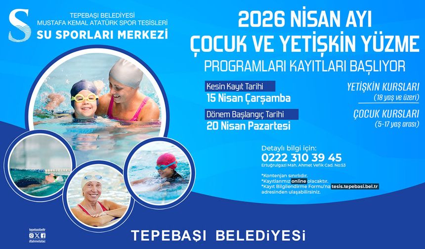 Tepebaşı’nda yüzme kayıtları başlıyor