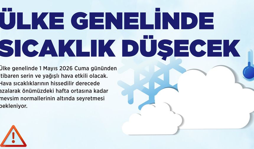 Ülke genelinde hava sıcaklıkları düşecek