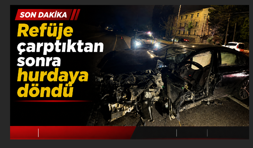 Araçta sıkışan sürücüyü itfaiye kurtardı