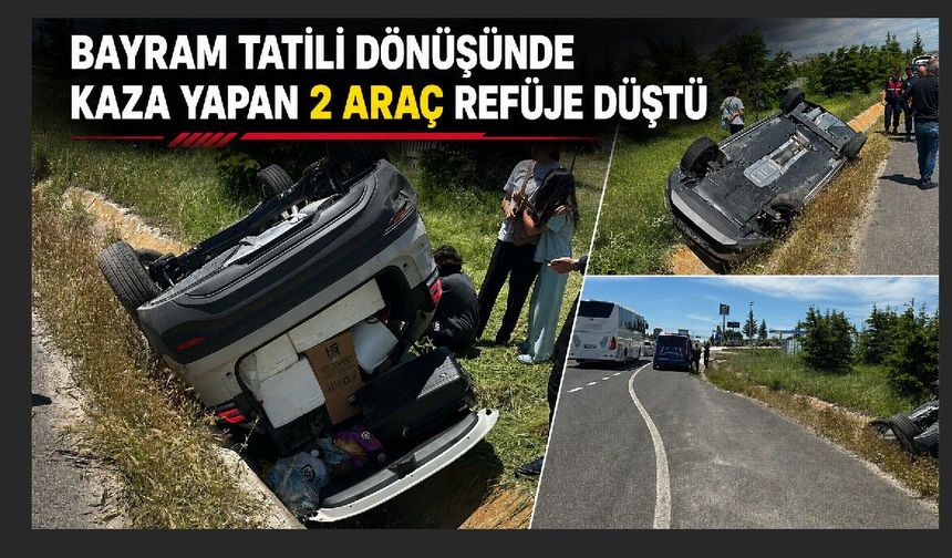 Takla atan iki araç refüje düştü: 1 yaralı