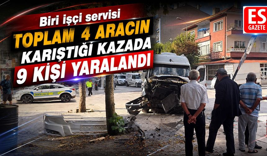 Eskişehir'de 4 Araç Birbirine Girdi: 9 Yaralı