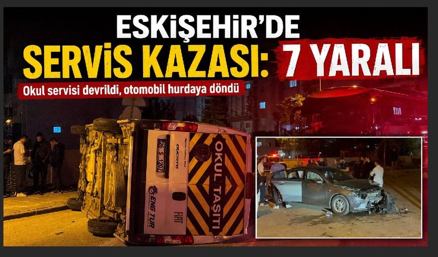 Otomobil Servise Çarptı: 7 Yaralı