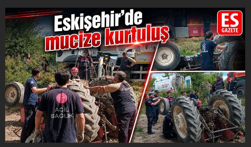 Seyitgazi'de yaşlı adam ters dönen traktörün altında kaldı