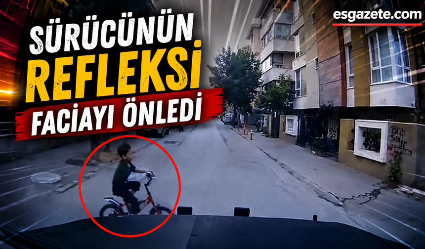 Bisikletli Çocuk Kazadan Kıl Payı Kurtuldu