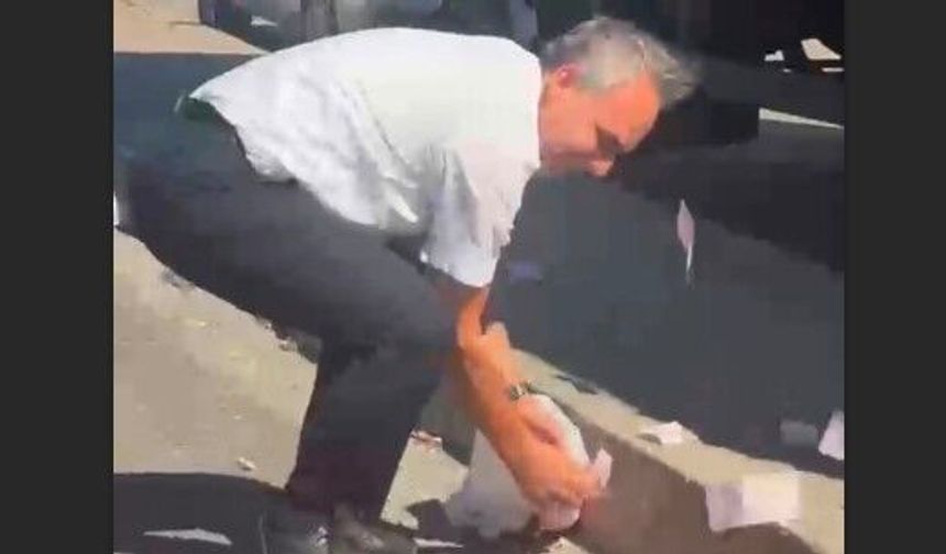 Deste deste paralar yola saçıldı, trafik tamamen durdu
