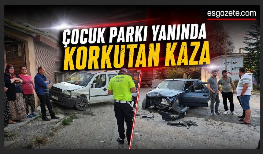 Eskişehir'de 2 araç kafa kafaya çarpıştı, faciadan dönüldü