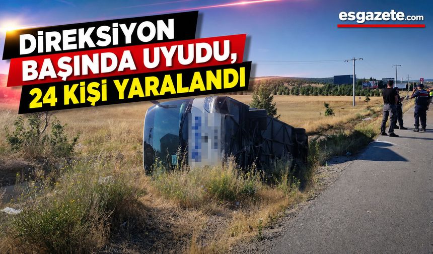 Eskişehir'de yolcu otobüsü devrildi: 24 yaralı