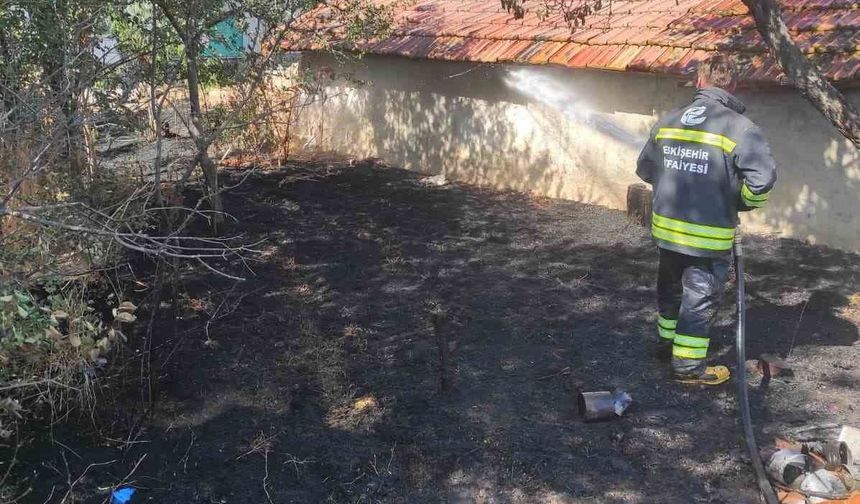 Eskişehir'de yangın müstakil evin bahçesinden ahıra sıçtadı