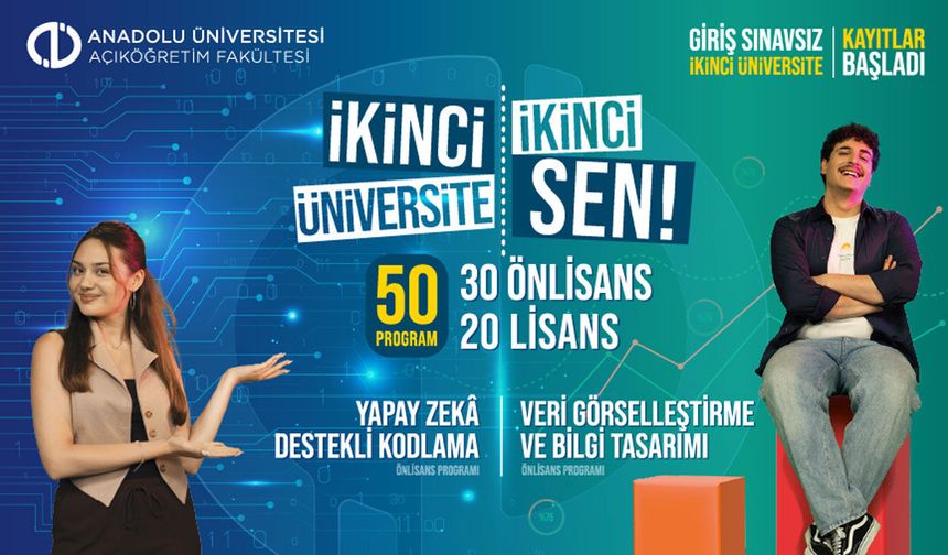 Anadolu Üniversitesi İkinci Üniversite başvuruları başladı