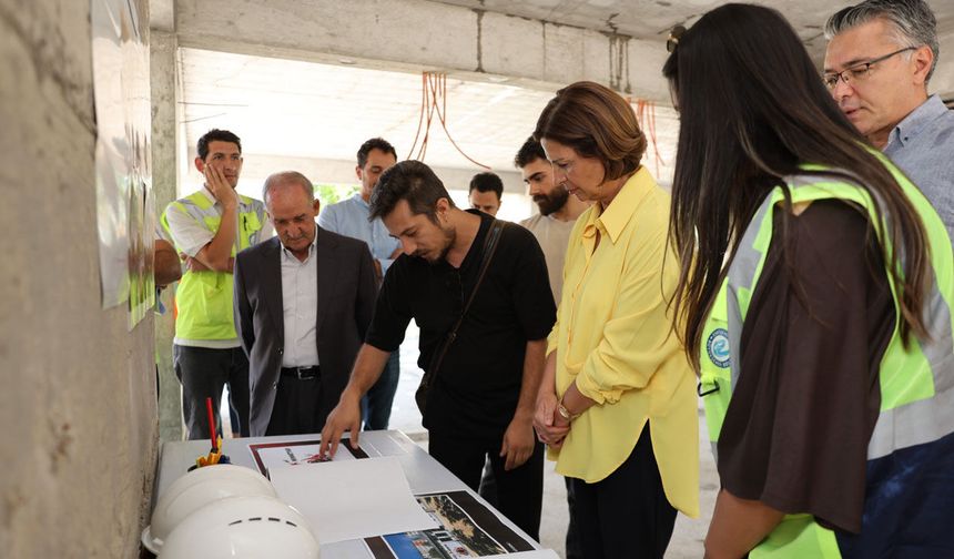 Başkan Ayşe Ünlüce, sazova çocuk evi inşaatını yerinde inceledi