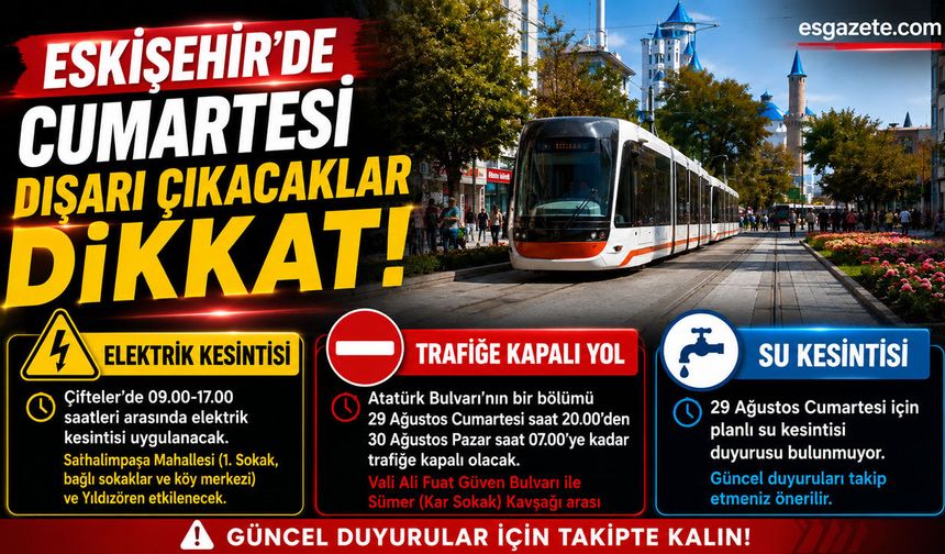 Cumartesi elektrik kesilecek, bu yol kapanacak