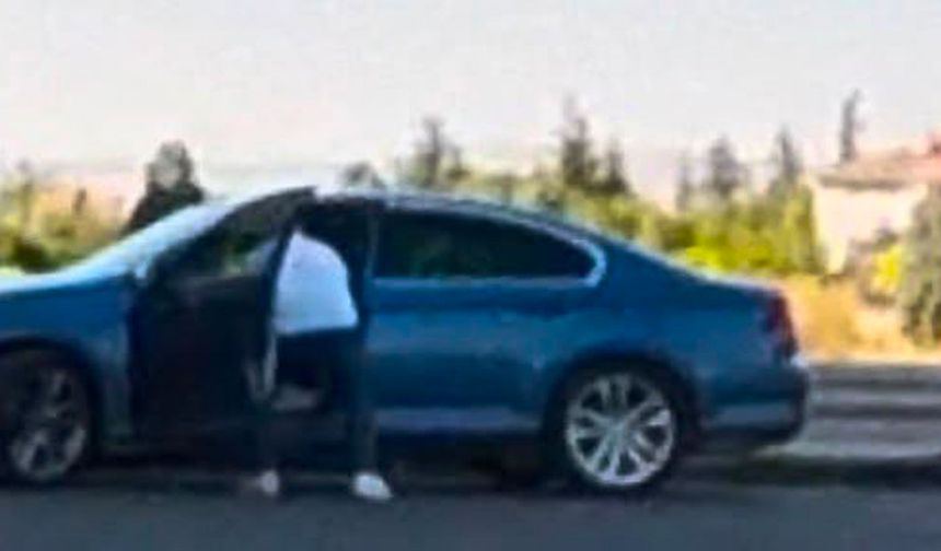 Eskişehir'de kadını araba içinde darp etti