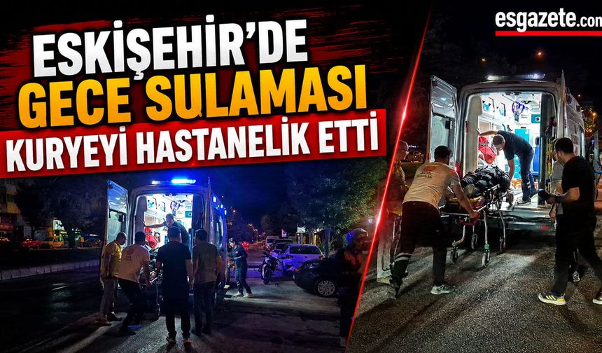 Kurye Islak Yolda Kaydı, Hastaneye Kaldırıldı