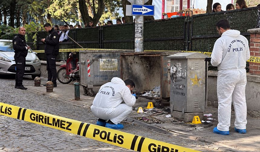 Okul yanındaki çöp kutusunda patlama