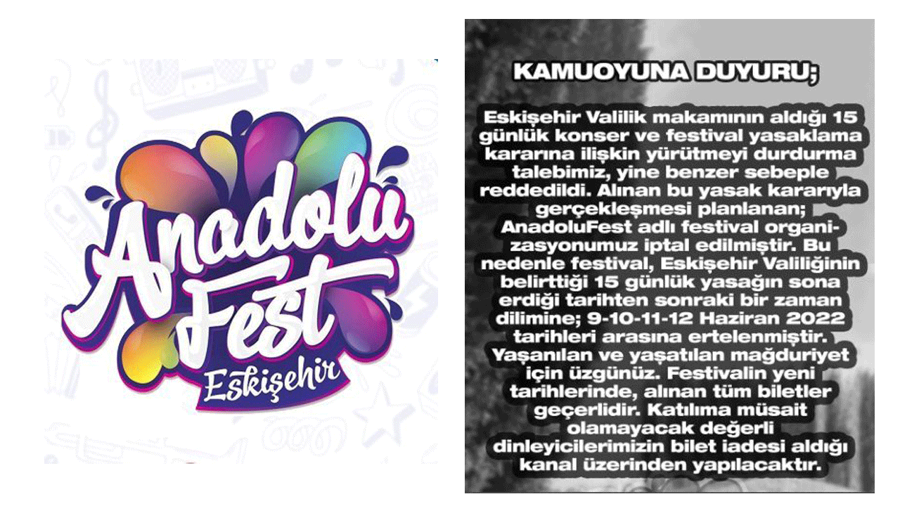 Anadolu Fest Eskişehir ertelendi