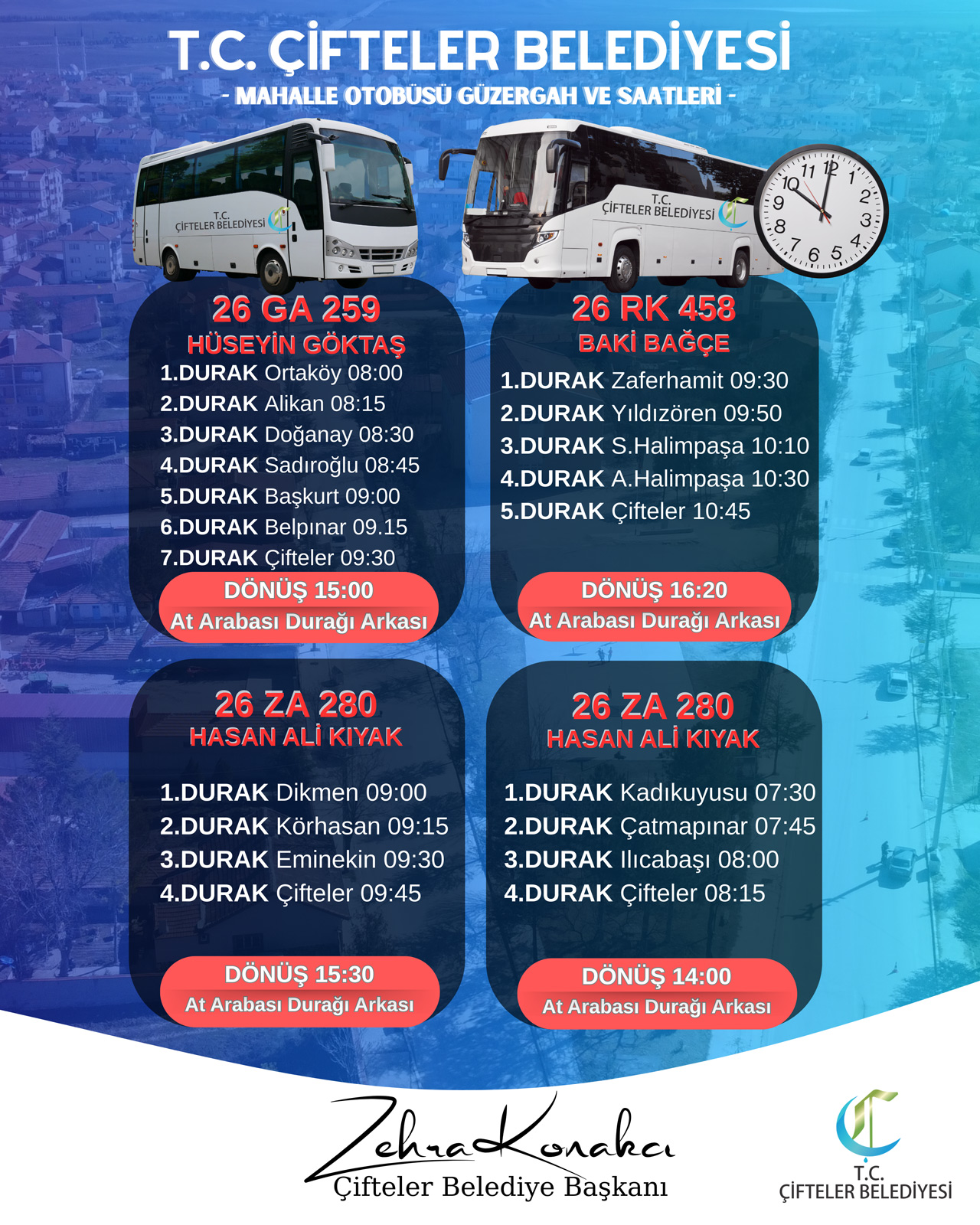 Cifteler Pazarina Ucretsiz Servis Basliyor