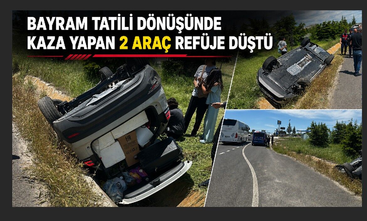 Takla atan iki araç refüje düştü: 1 yaralı